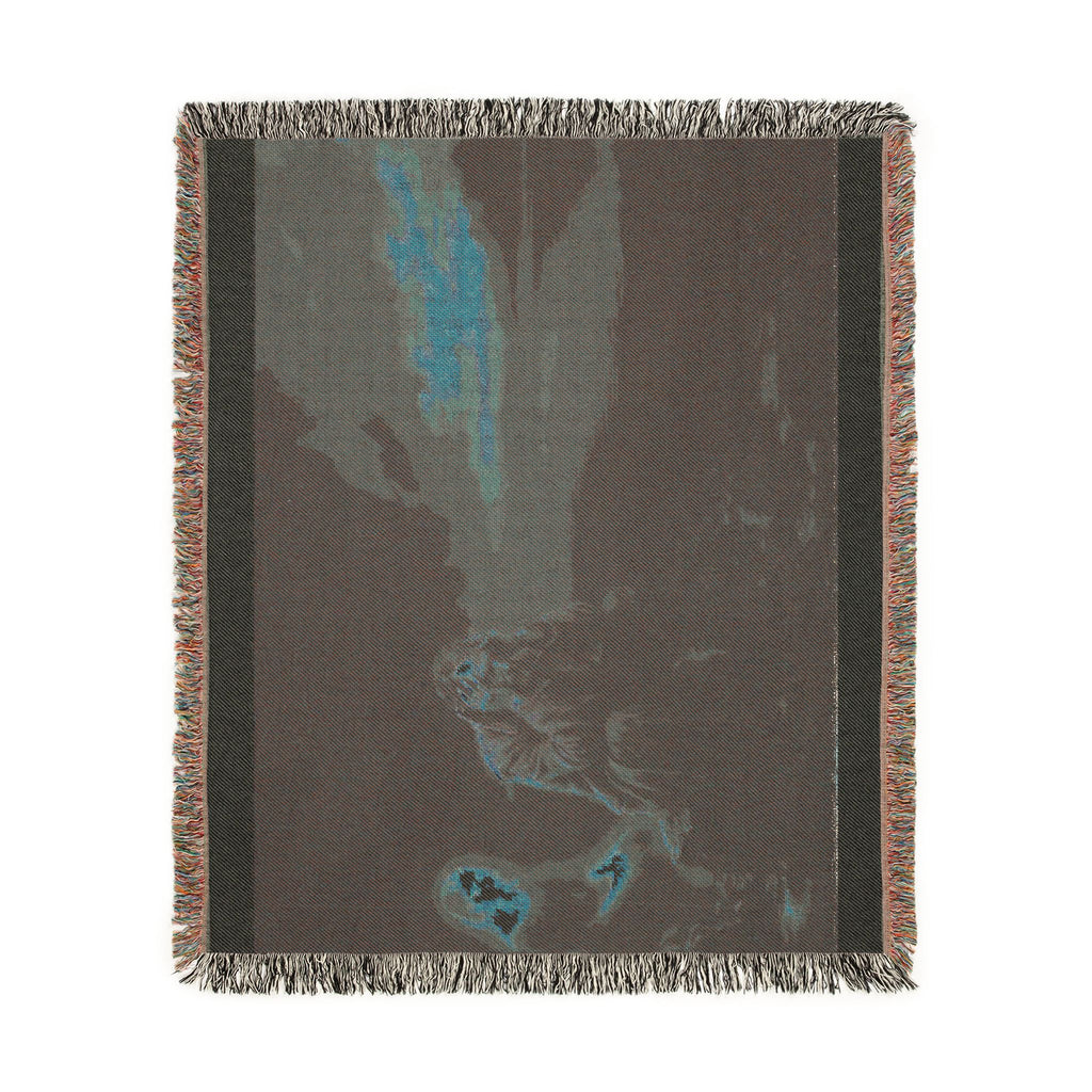 Mystic Night Woven Blanket — Surreal Moonlit Landscape Throw