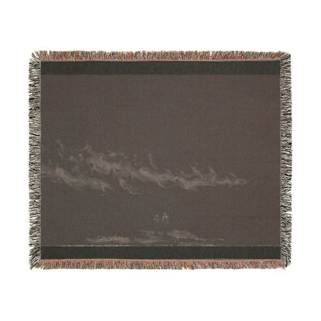 Woven Blanket - Subtle Night Sky Throw with Wispy Cloud Design