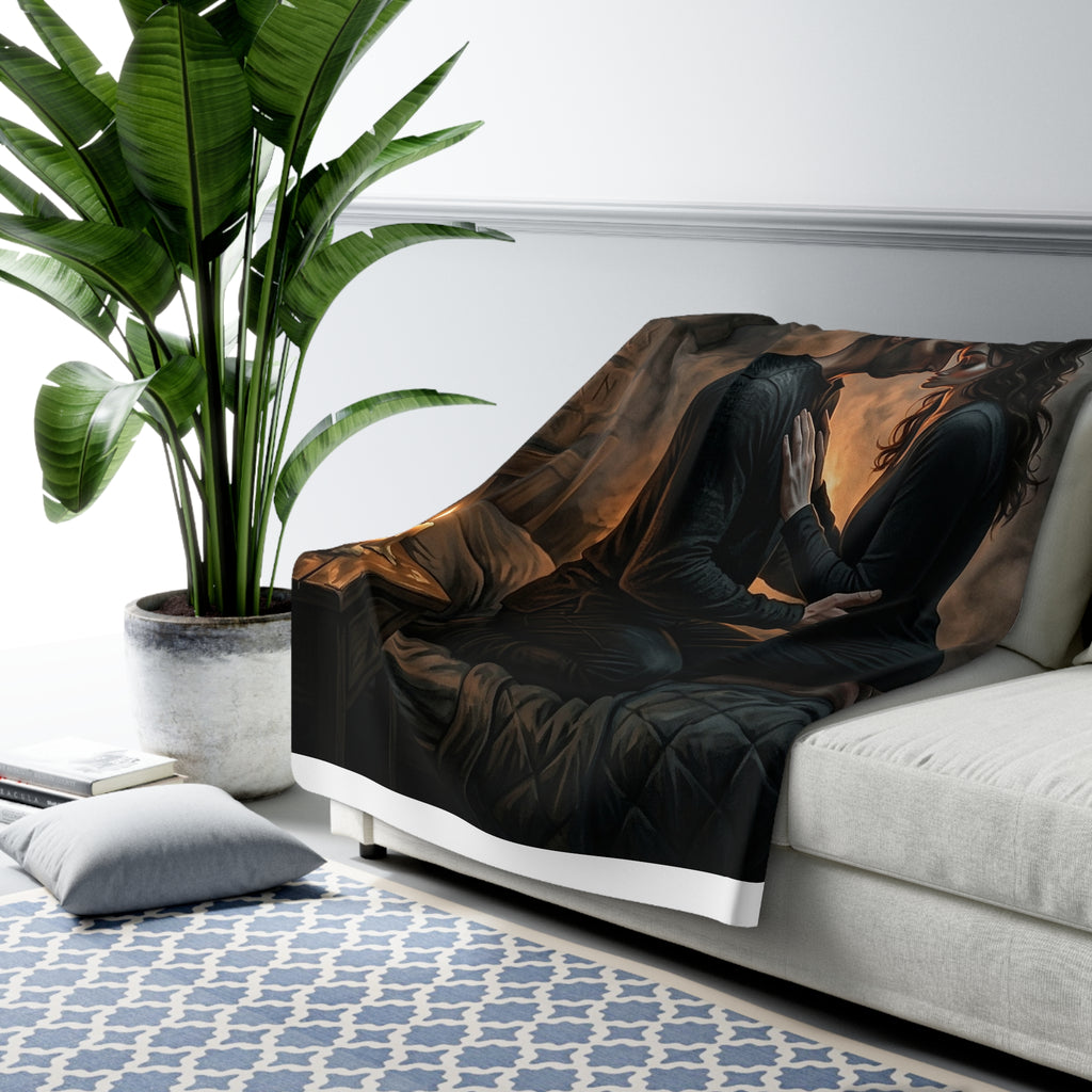 True Name Sherpa Fleece Blanket - Candlelit Dark Romance Throw
