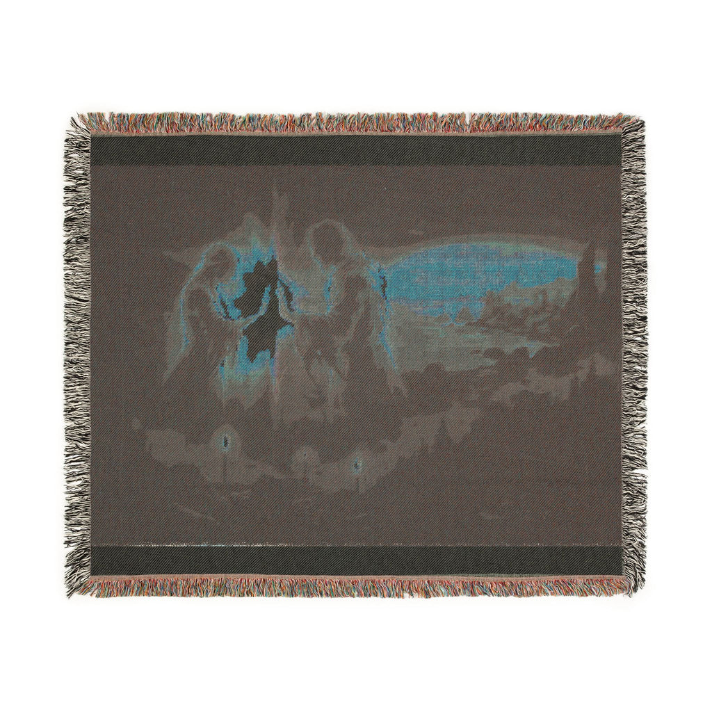 Woven Blanket — Cozy Fireplace & Lantern Scenic Throw