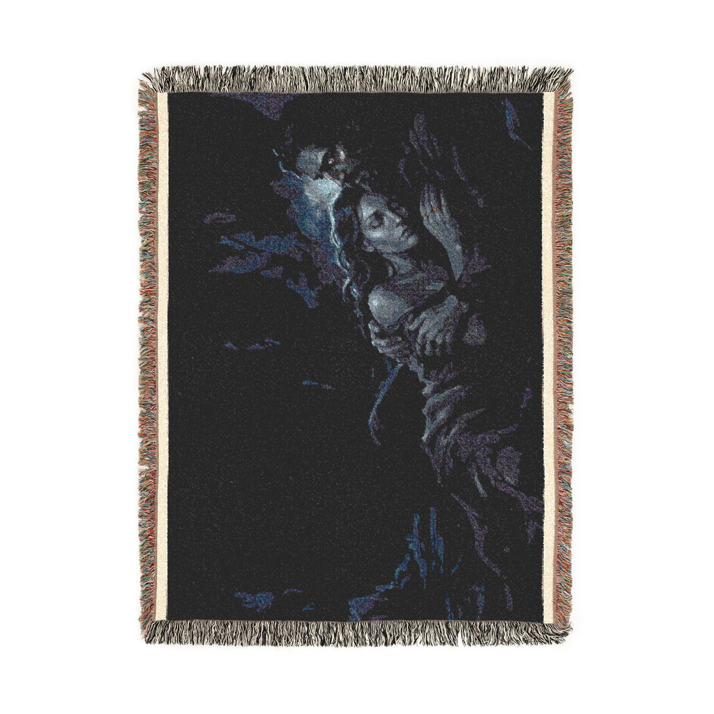 Moonlit Embrace Woven Blanket — Gothic Lovers Frostbound Night Throw