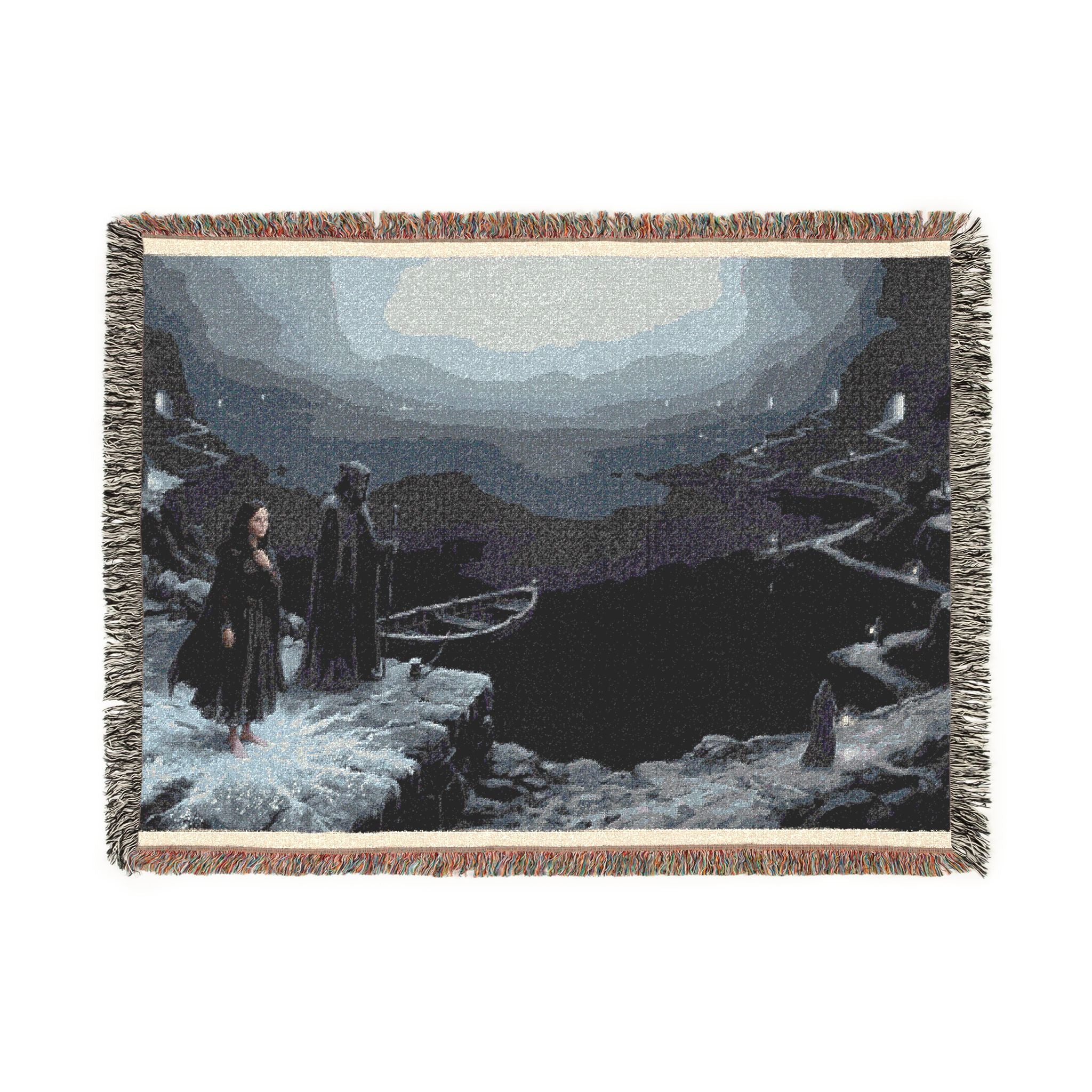 Gothic Moonlit Scene Woven Blanket