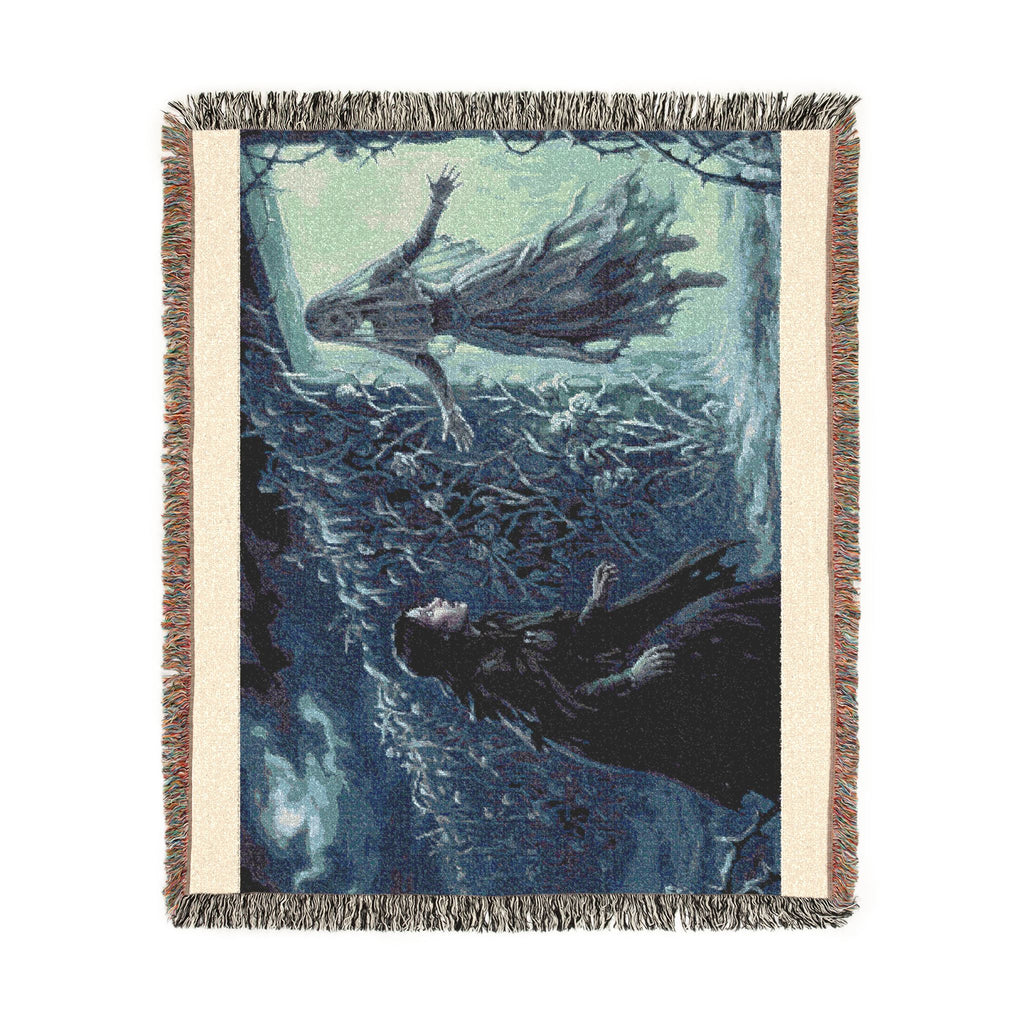 Gothic Mirror Woven Blanket — Haunting Phantom Reflection Throw