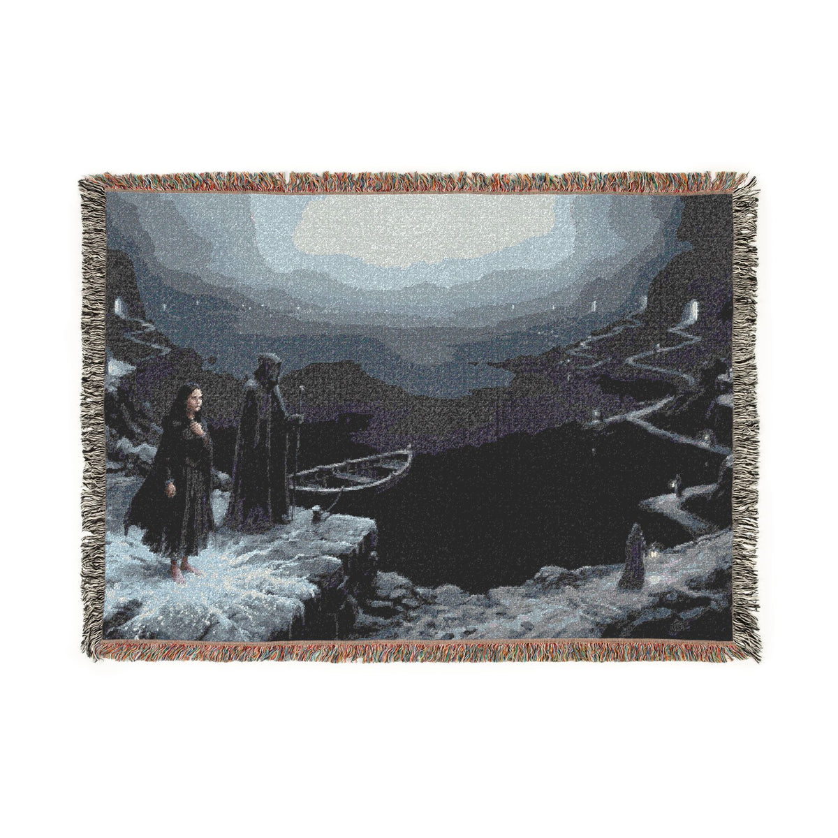 Gothic Moonlit Scene Woven Blanket
