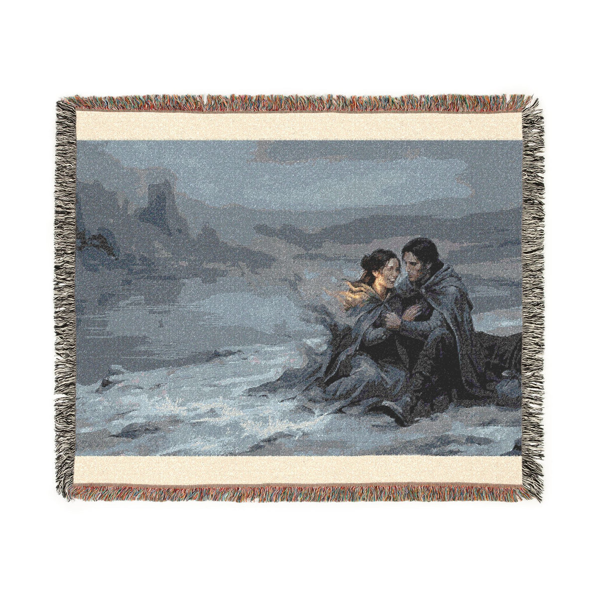 Fireside Embrace Woven Blanket — Nautical Romance Cabin Throw