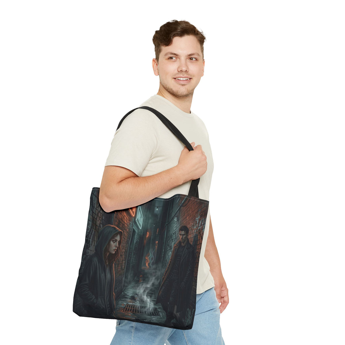 The Hunters Alley Tote Bag - Neon Noir Dark Romance Book Bag
