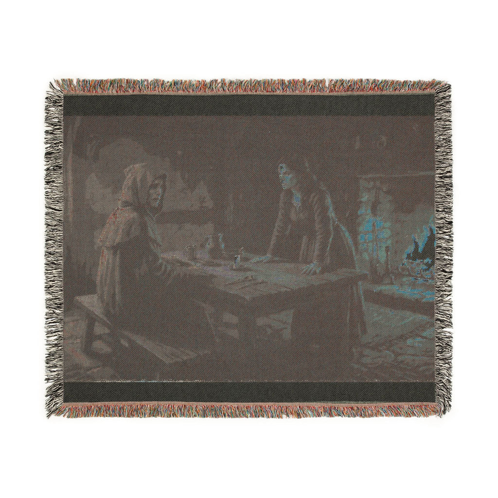 Hearthside Fantasy Woven Blanket — Renaissance Dark Cottage Throw