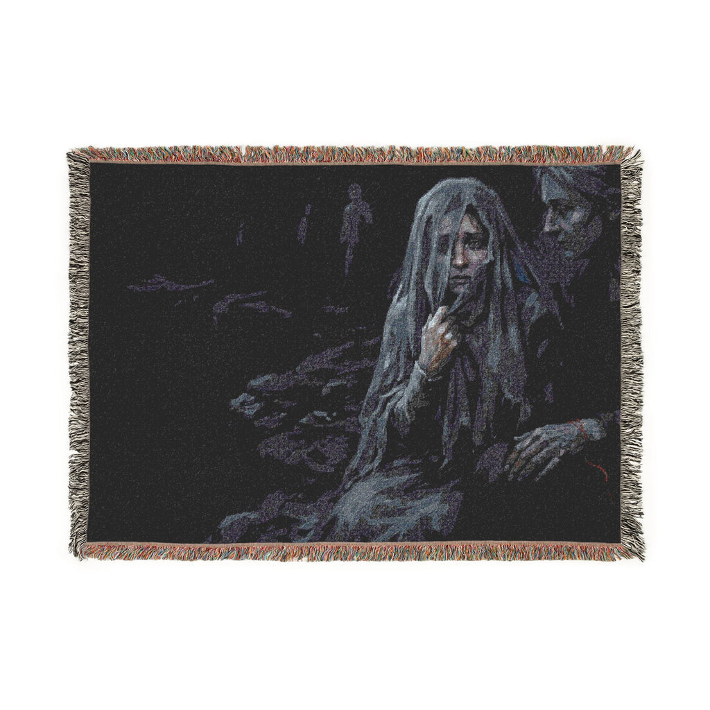 Haunting Woman Tapestry Blanket – Gothic Woven Throw for Dark Home Decor