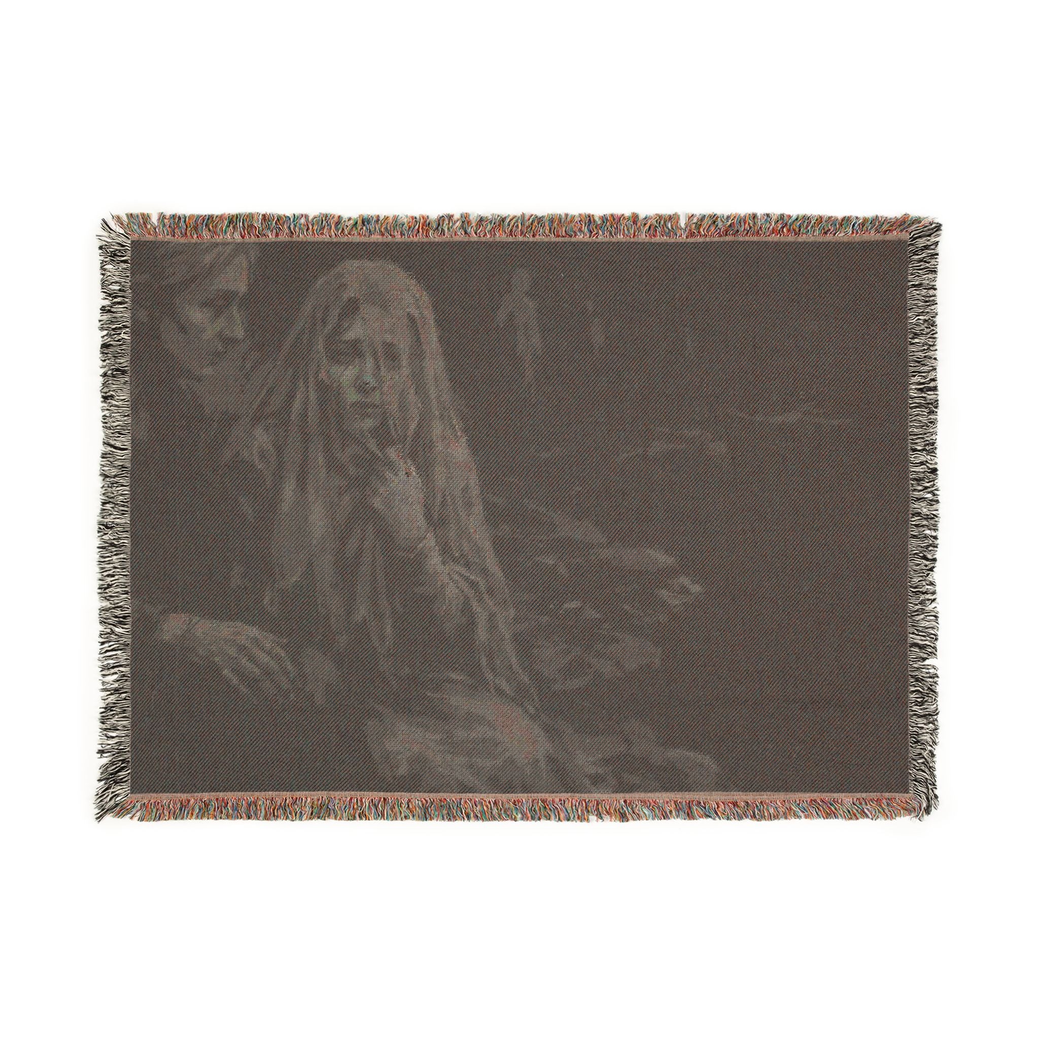 Haunting Woman Tapestry Blanket – Gothic Woven Throw for Dark Home Decor