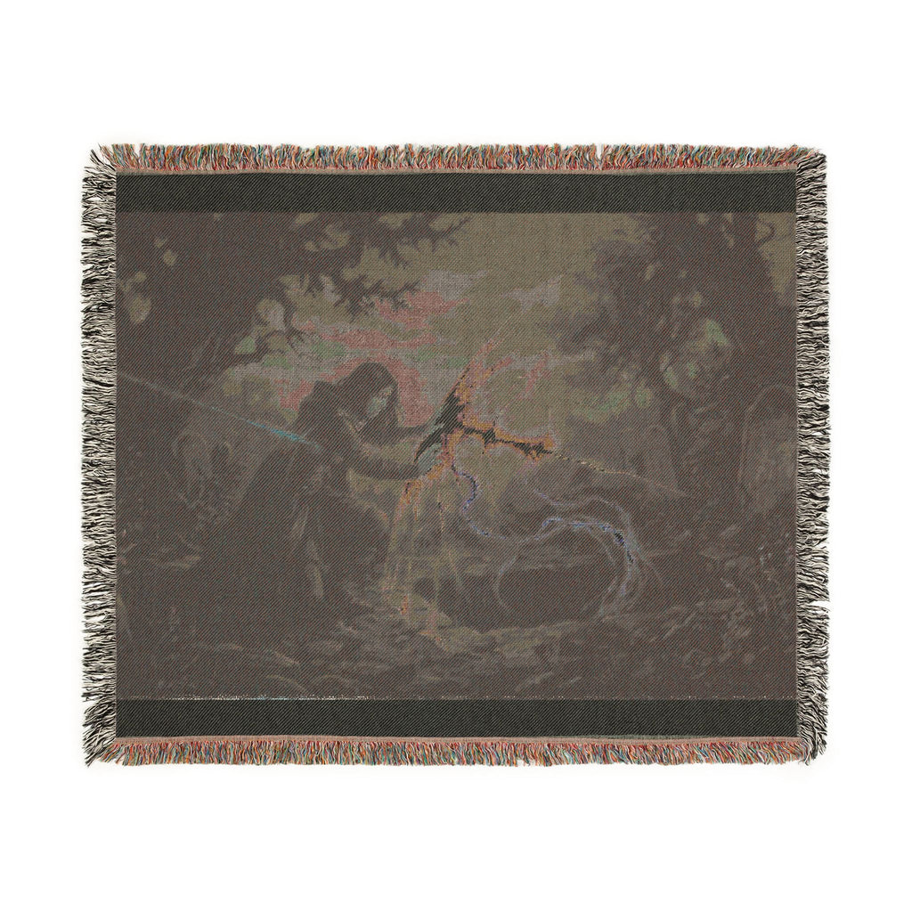 Dragon Knight Woven Blanket – Fantasy Battle Tapestry Throw