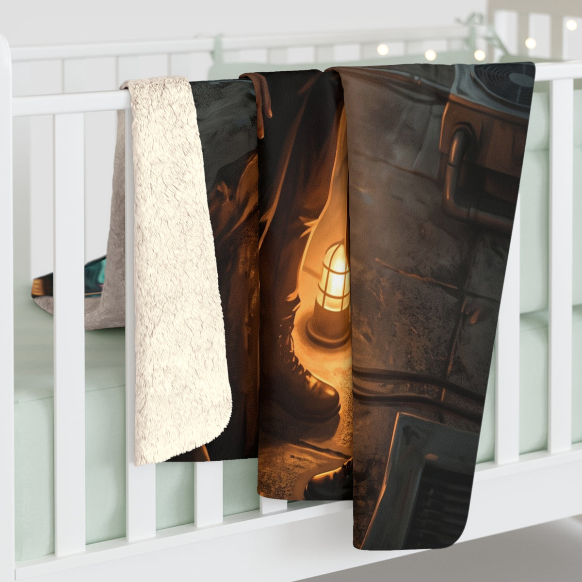 Rooftop Vow Sherpa Fleece Blanket - Dark Fantasy Romance Lovers Throw