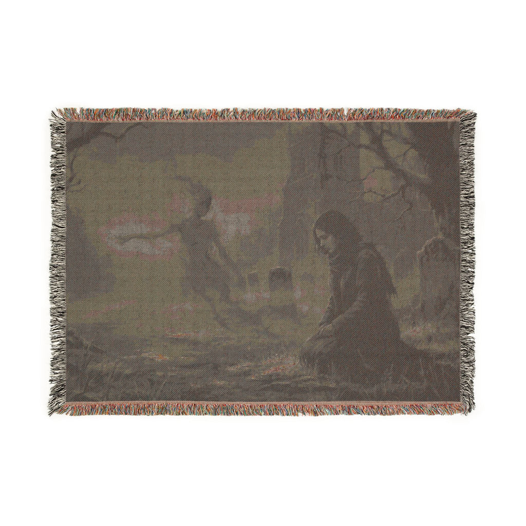 Dusk Forest Woven Blanket — Witchy Mystic Twilight Throw