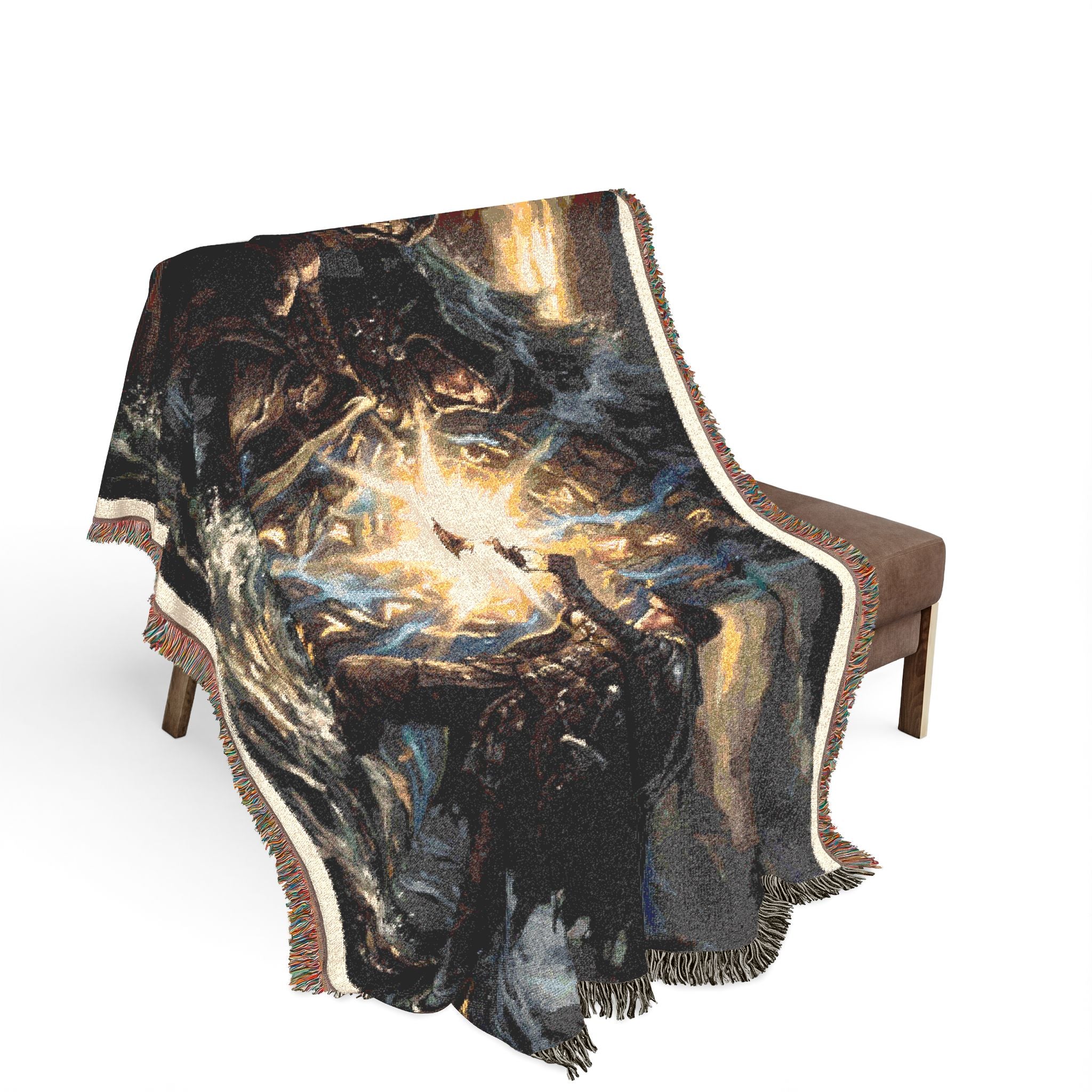 Woven Blanket — Angelic Sword & Light Tapestry Throw