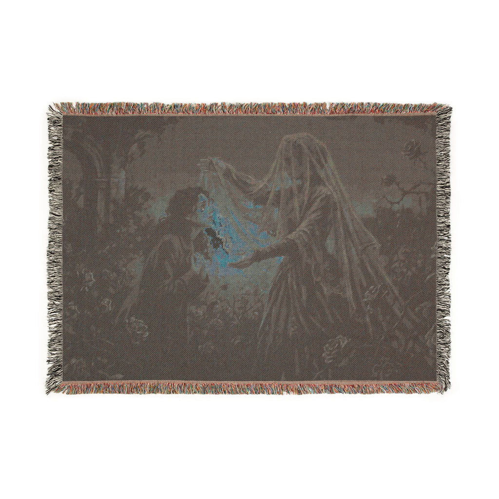 Gothic Lantern Ghost Woven Blanket