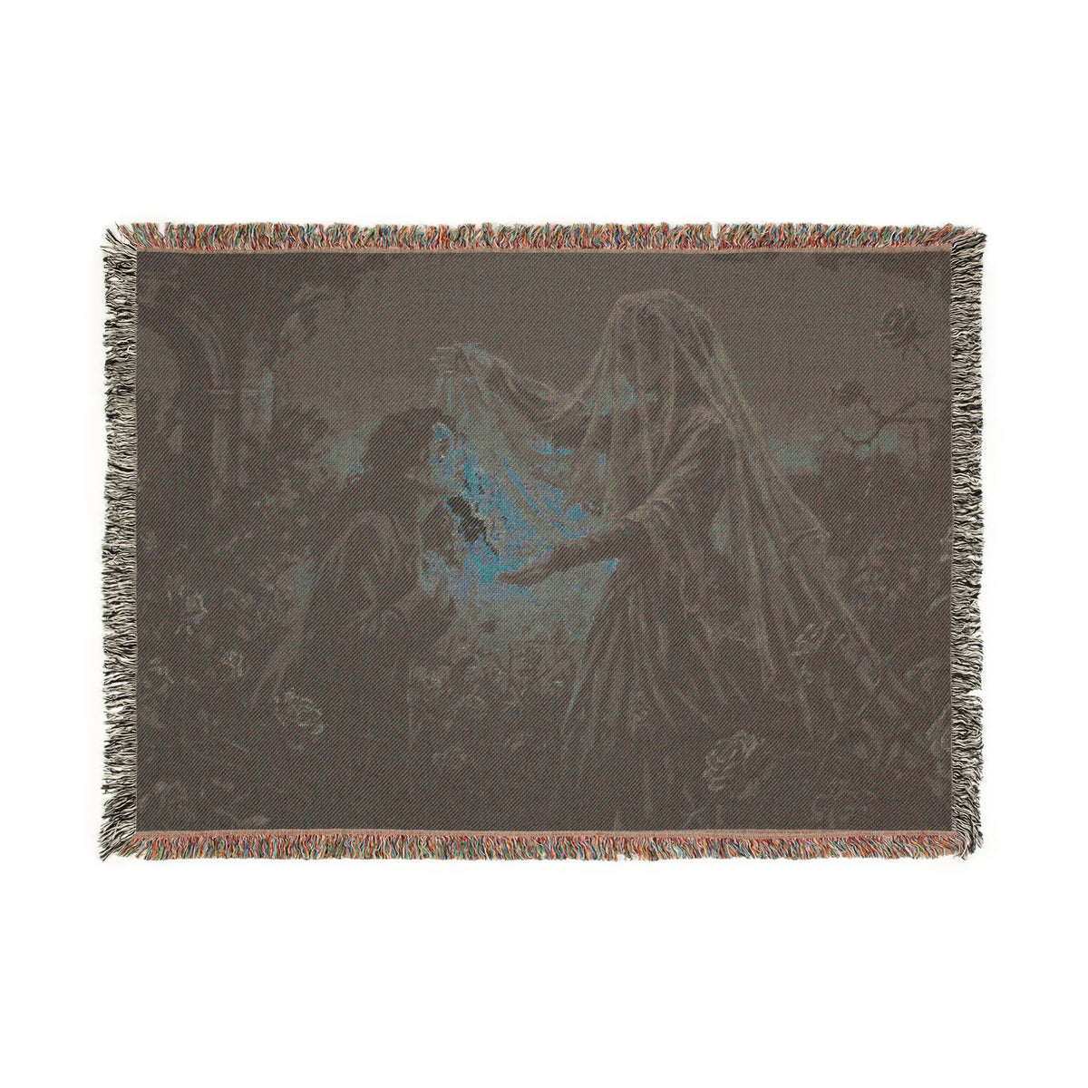 Gothic Lantern Ghost Woven Blanket