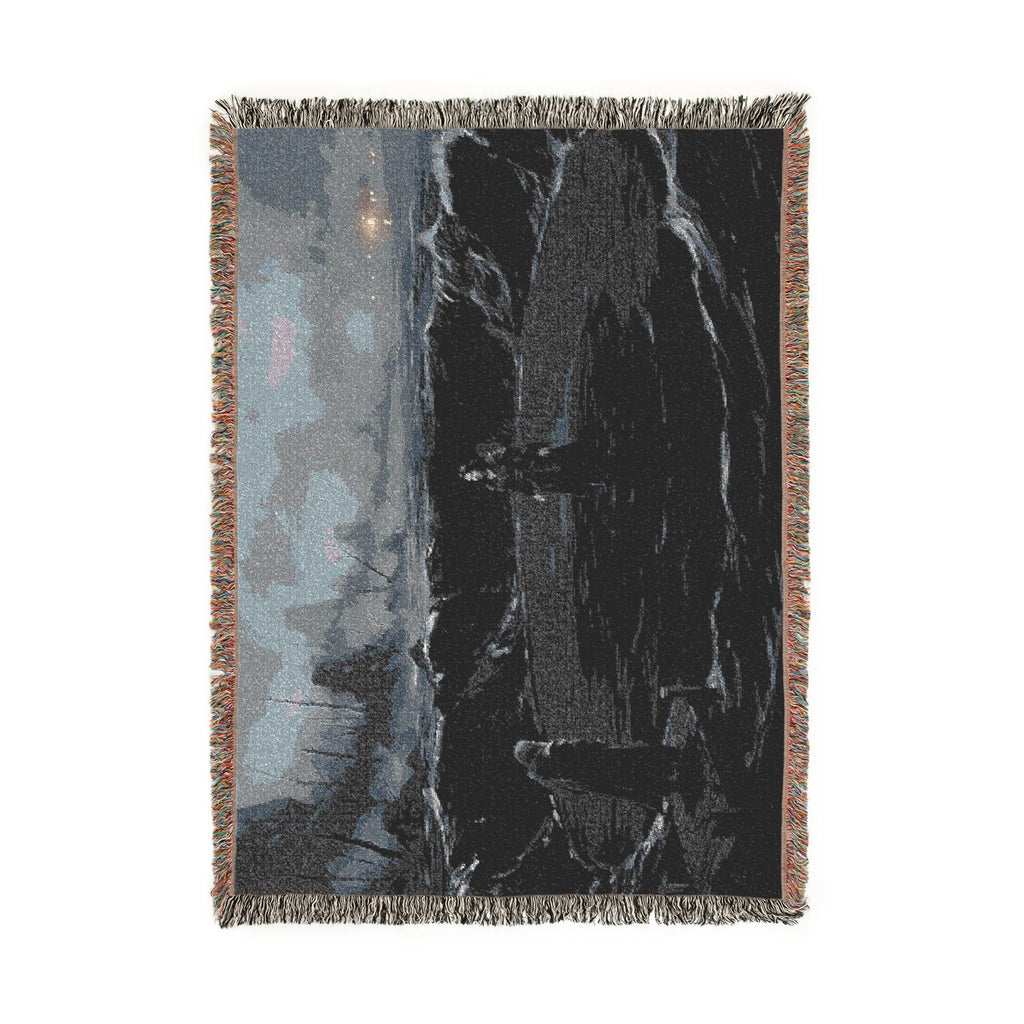Ocean Night Woven Blanket — Moody Seascape Throw for Coastal Decor & Gift