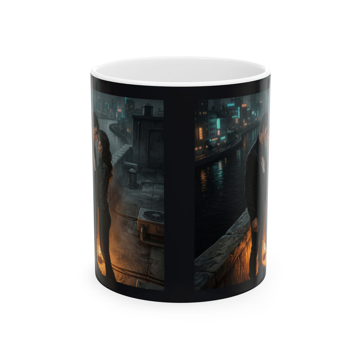 Rooftop Vow Ceramic Mug - Dark Fantasy Romance Coffee Cup