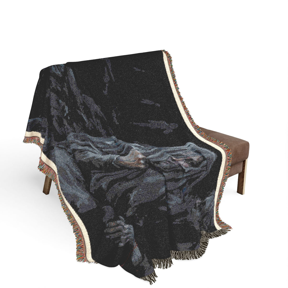 Haunting Woman Tapestry Blanket – Gothic Woven Throw for Dark Home Decor