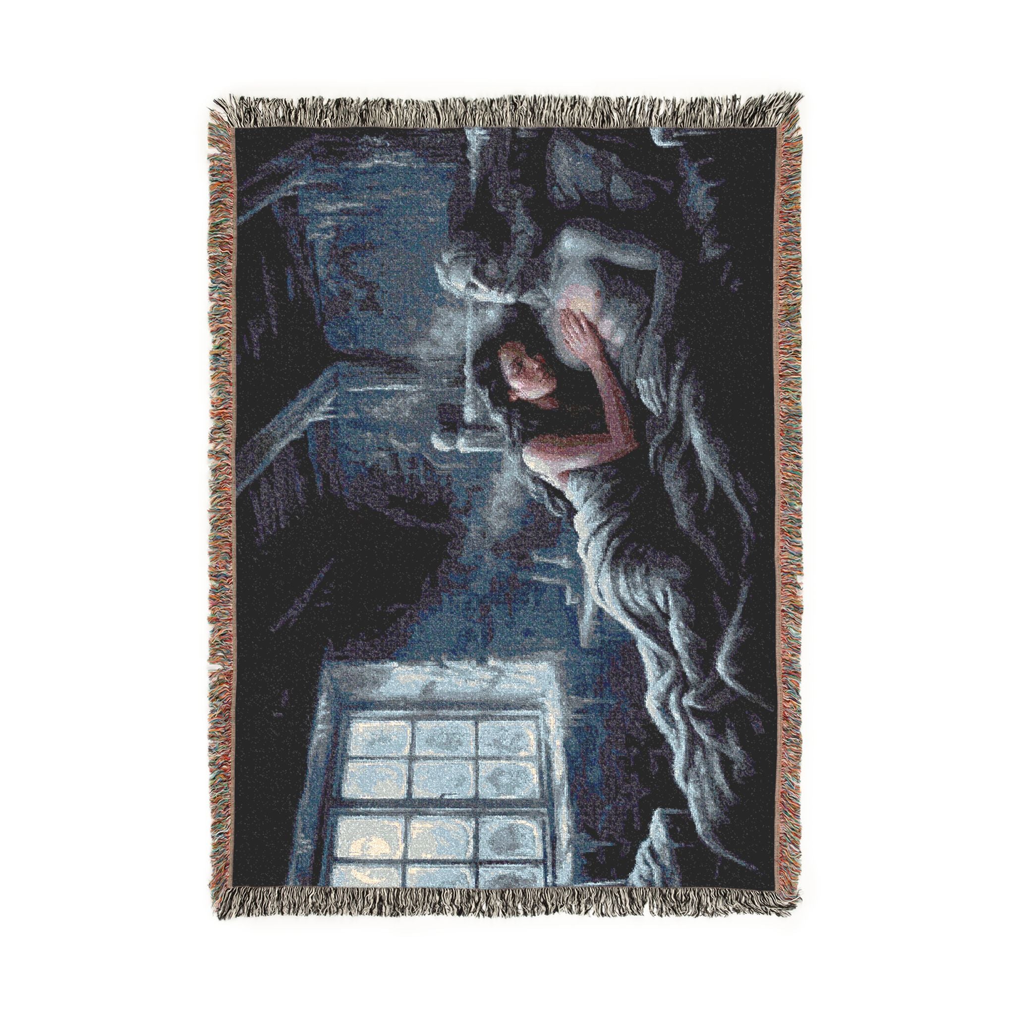 Moonlit Room Woven Blanket — Romantic Cottagecore Interior Throw