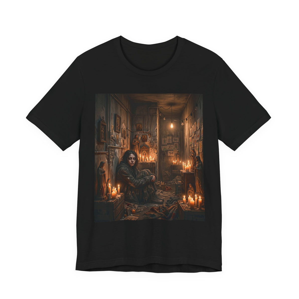 Candlelit Vigil T-Shirt - Gothic Shrine Bookish Tee