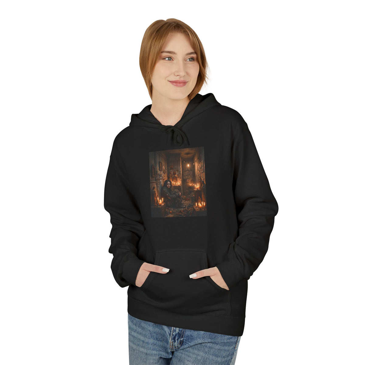 Candlelit Vigil Hoodie - Gothic Shrine Dark Romance Pullover