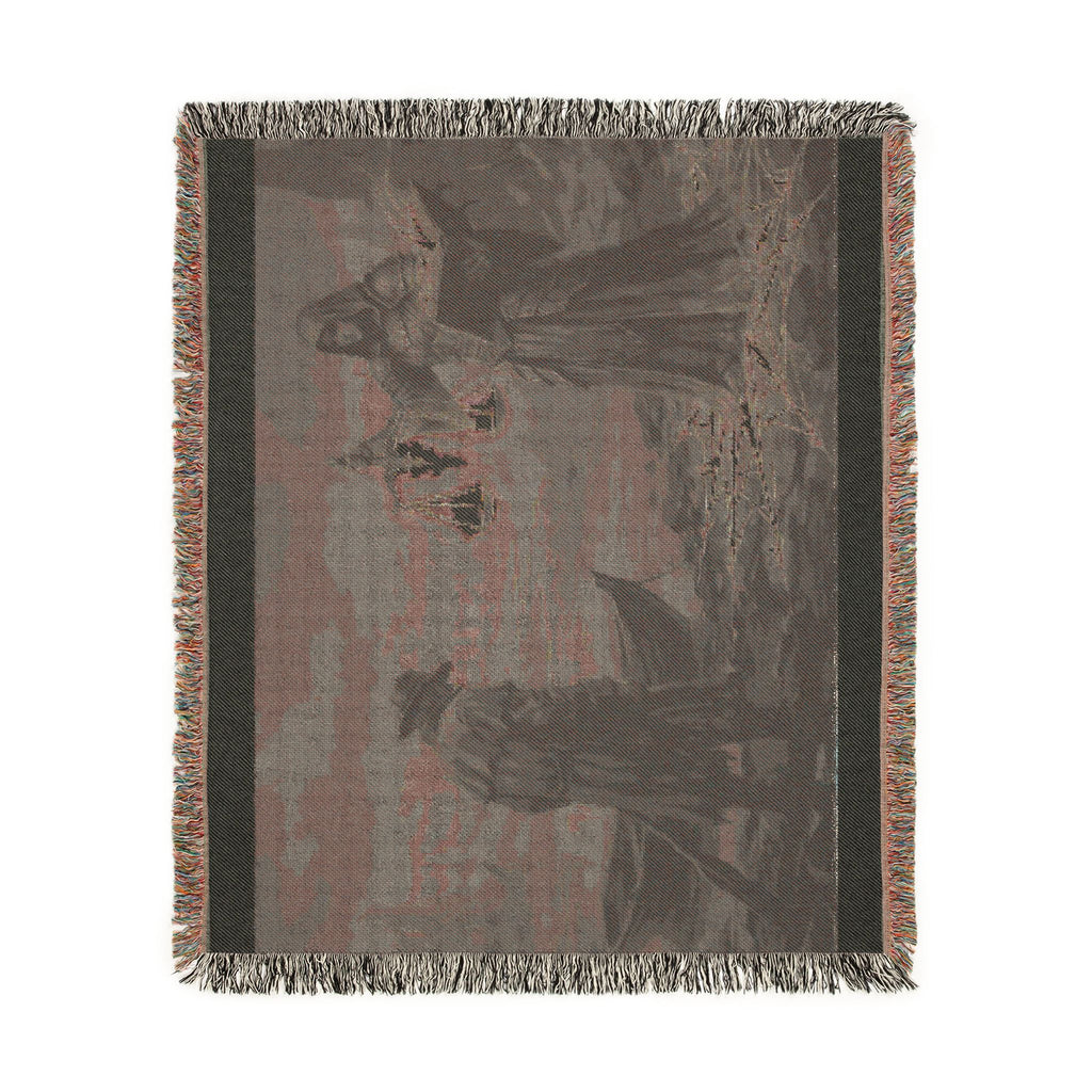 Old Sea Tale Woven Blanket — Viking Mythic Tapestry Throw