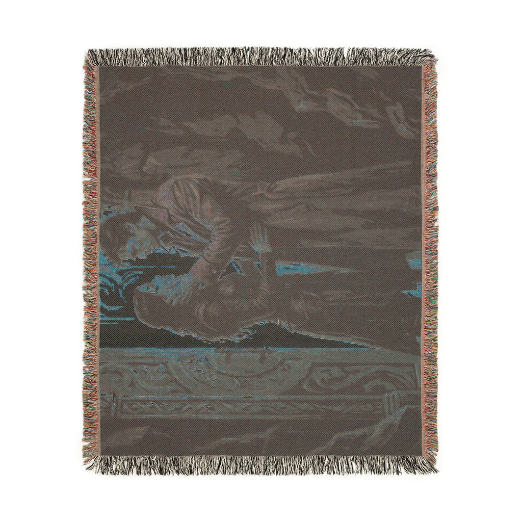 Romantic Medieval Couple Woven Blanket – Cozy Castle-Inspired Throw for Fans of Historical Romance