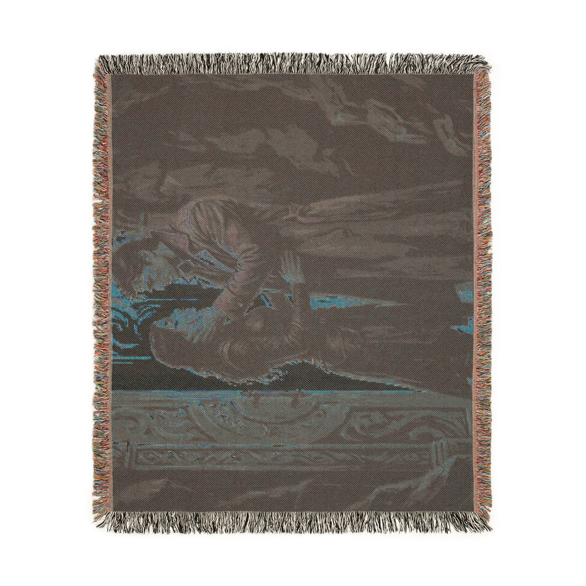 Romantic Medieval Couple Woven Blanket – Cozy Castle-Inspired Throw for Fans of Historical Romance