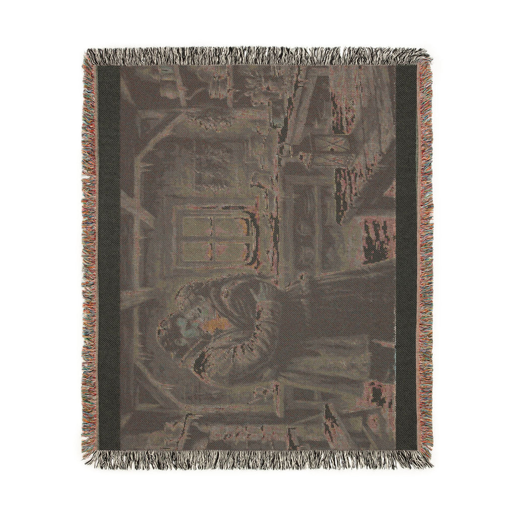 Romantic Cabin Embrace Woven Blanket