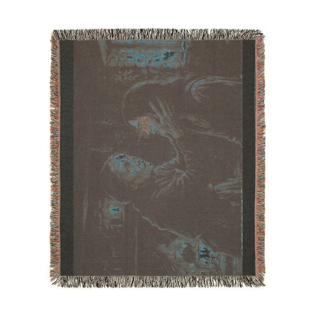 Candlelit Study Woven Blanket — Gothic Occult Reading Throw