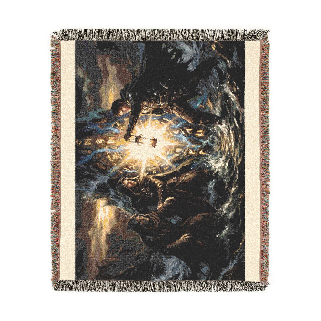Woven Blanket — Angelic Sword & Light Tapestry Throw