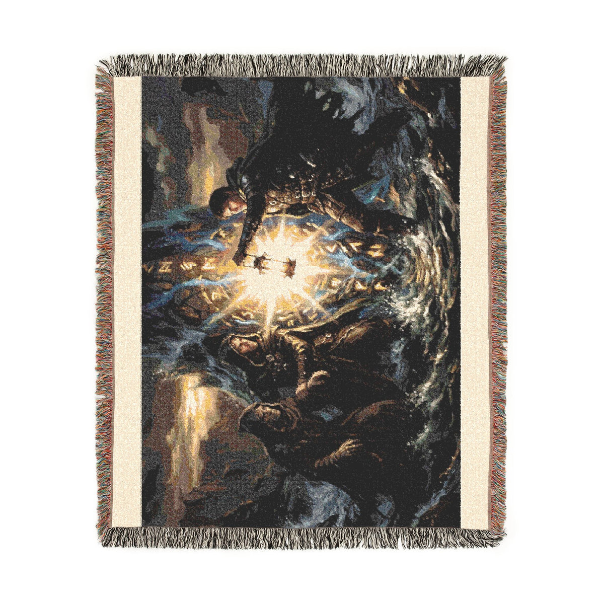 Woven Blanket — Angelic Sword & Light Tapestry Throw