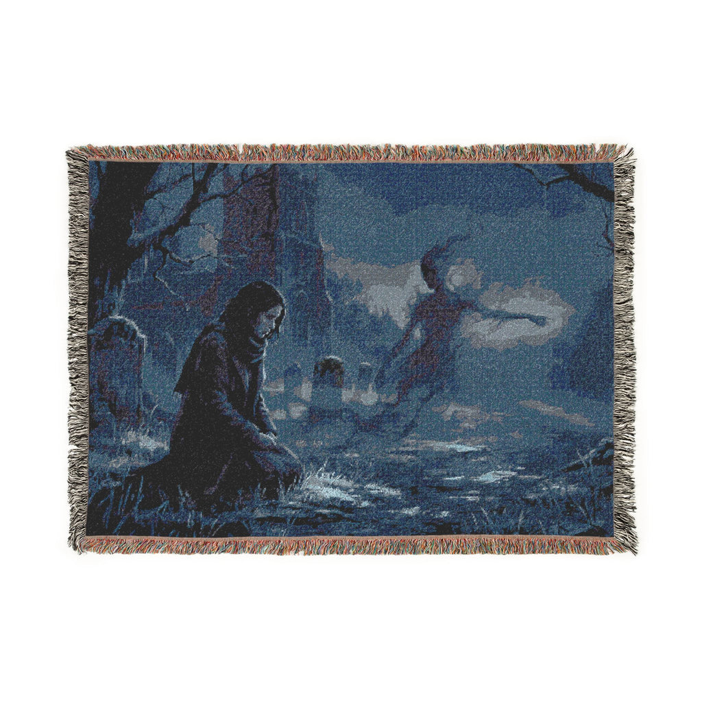 Dusk Forest Woven Blanket — Witchy Mystic Twilight Throw