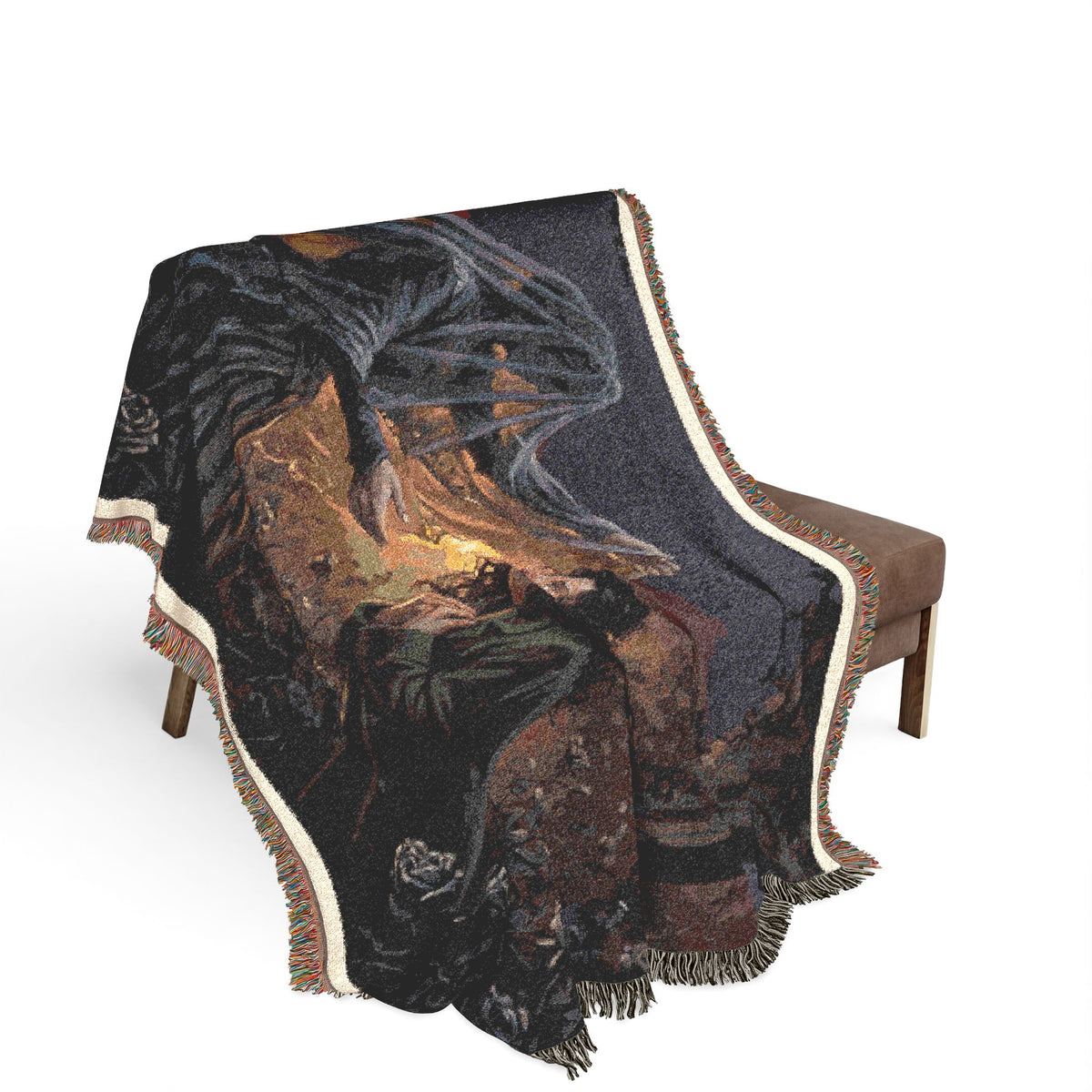 Gothic Lantern Ghost Woven Blanket