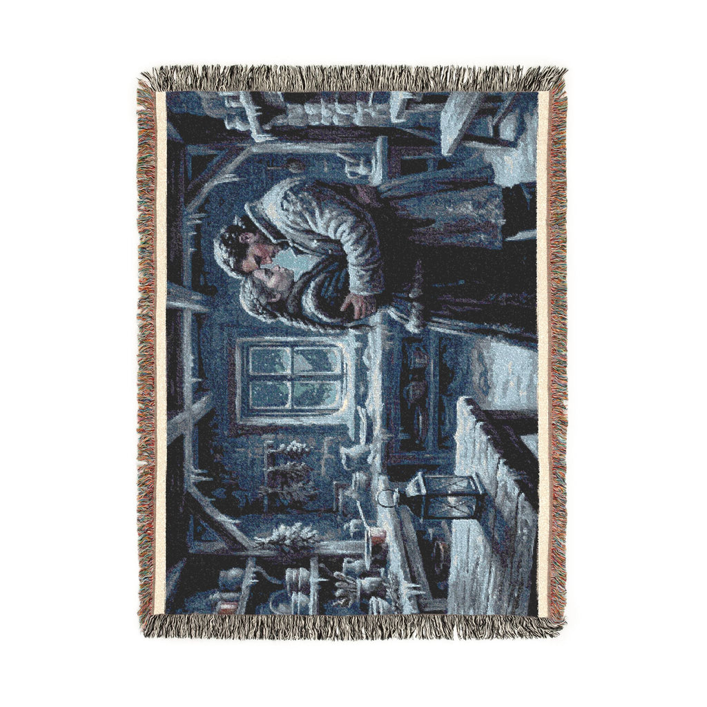 Romantic Cabin Embrace Woven Blanket