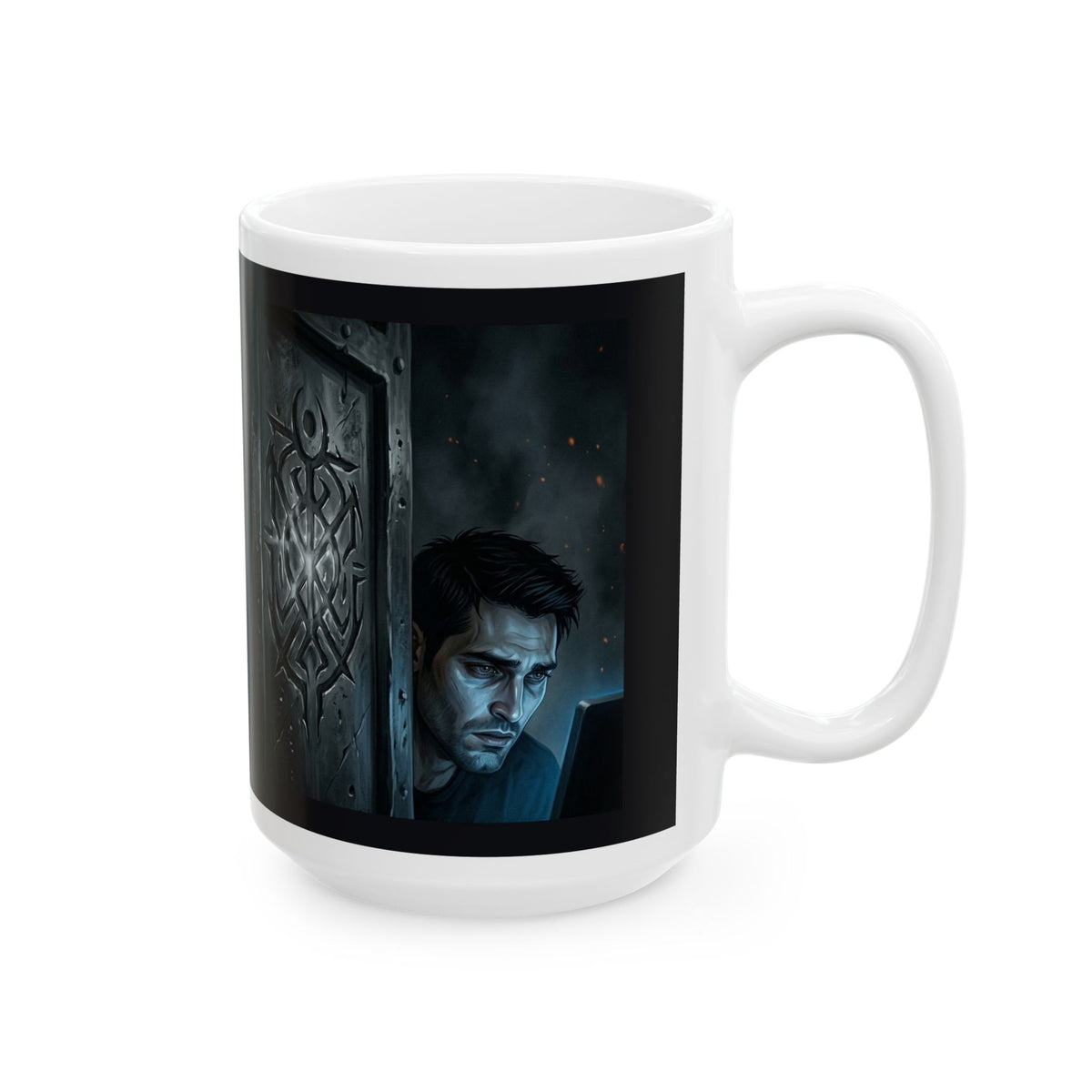 The Ward Mark Ceramic Mug - Gothic Rune Sigil Coffee Cup