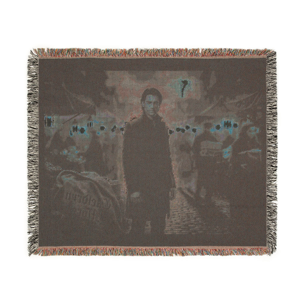 Demon in the Crowd Woven Blanket
