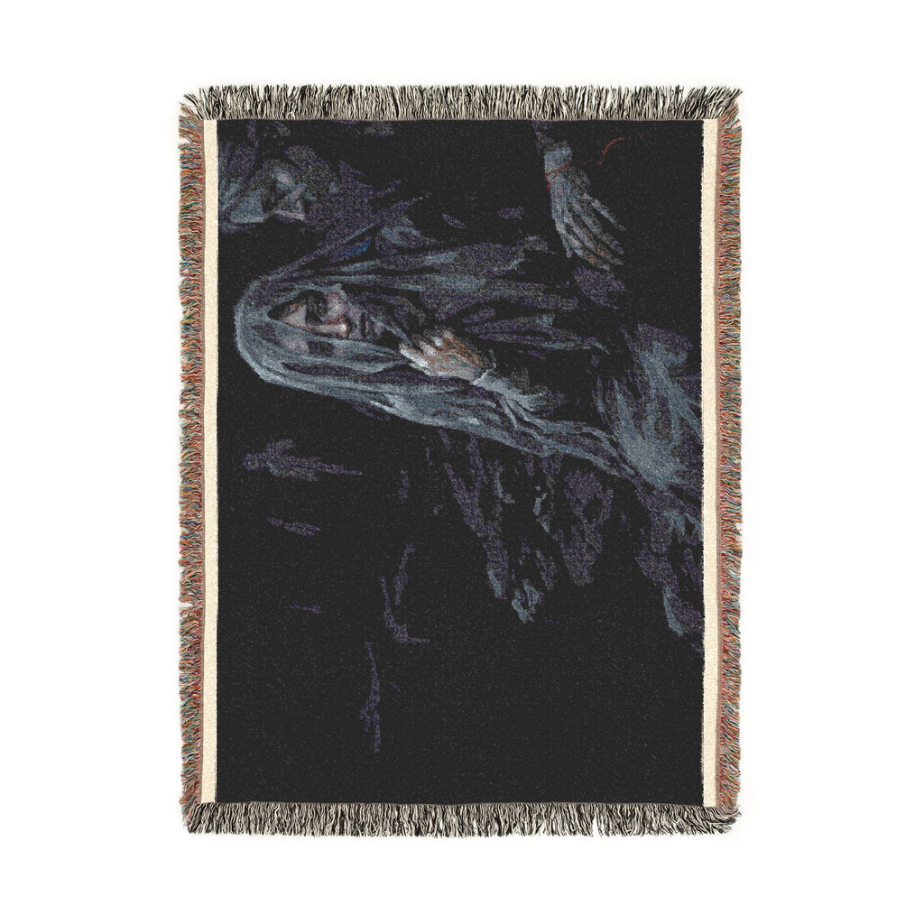Haunting Woman Tapestry Blanket – Gothic Woven Throw for Dark Home Decor