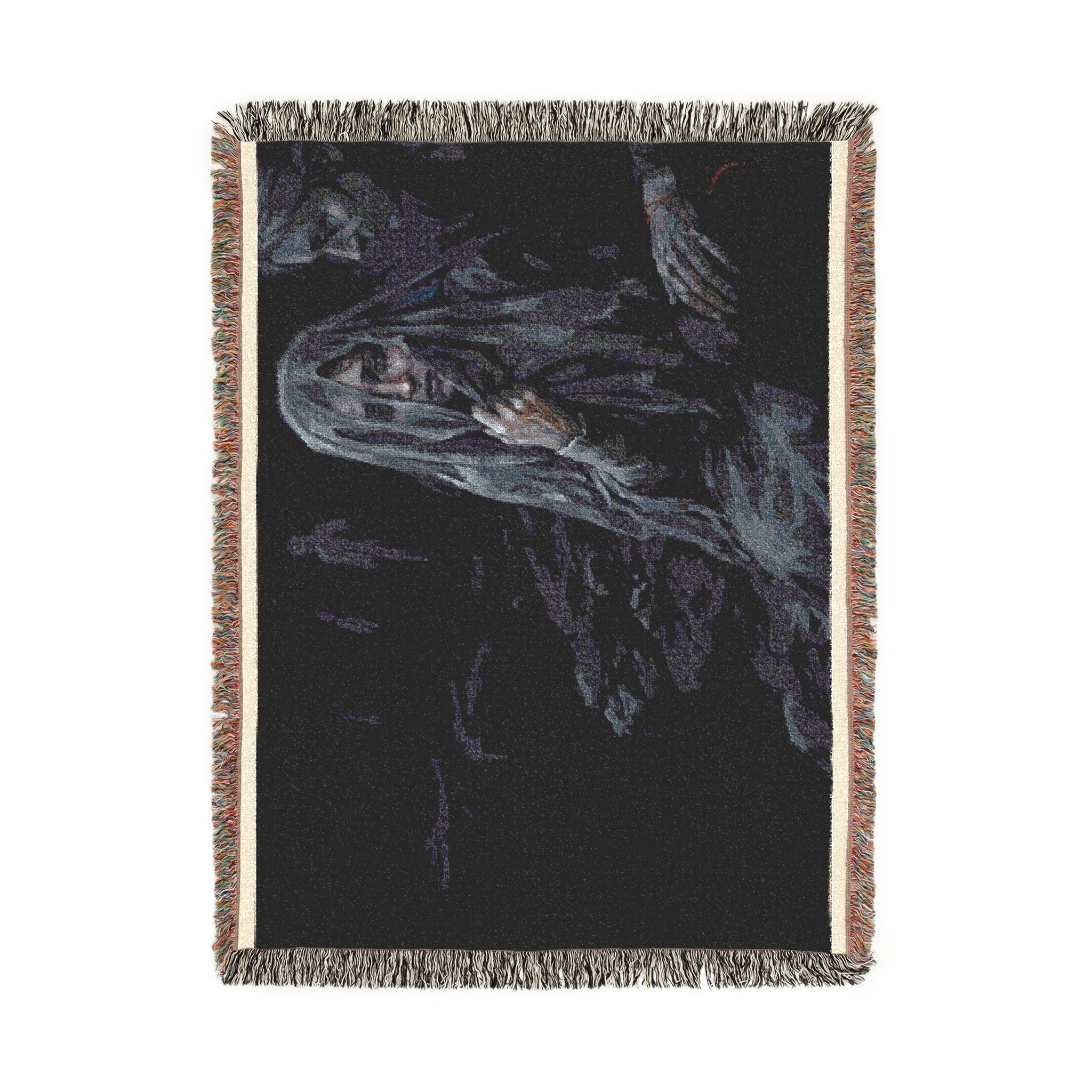Haunting Woman Tapestry Blanket – Gothic Woven Throw for Dark Home Decor