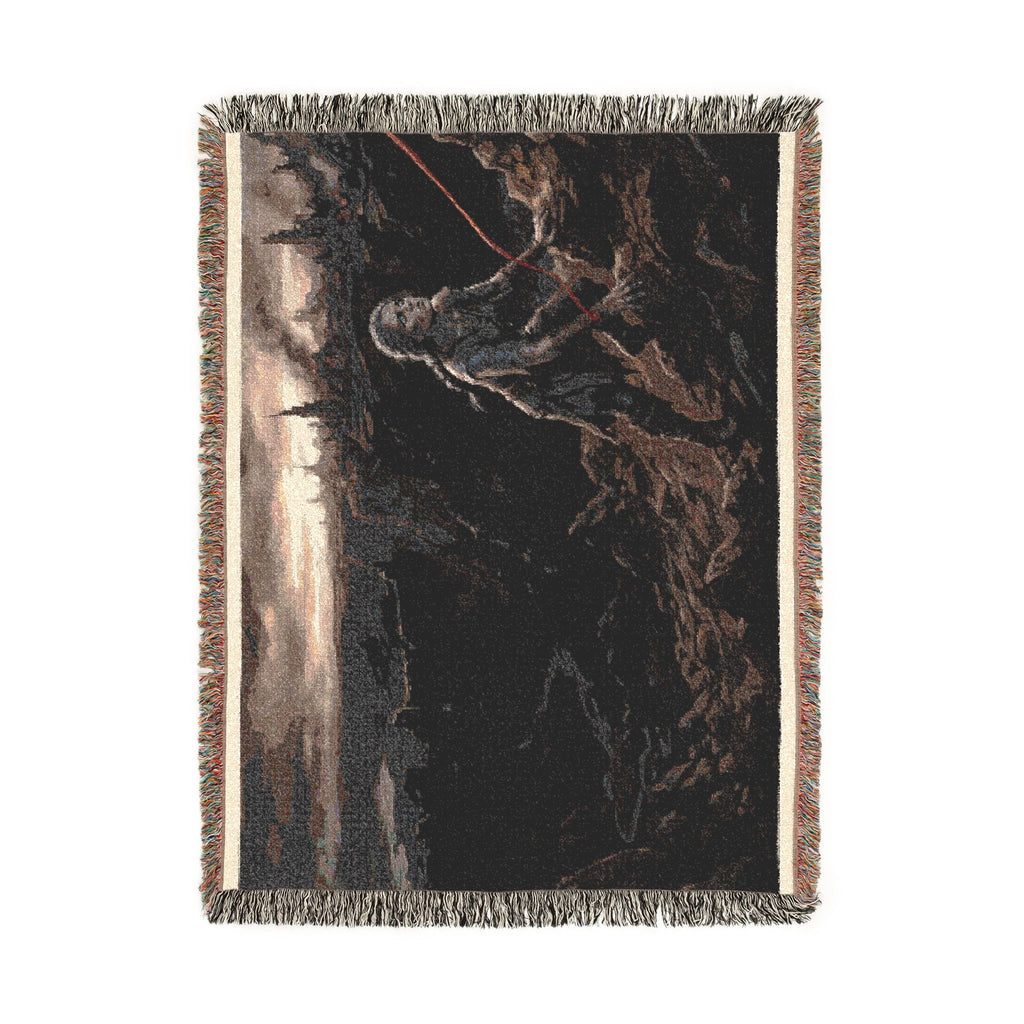 Viking Fisherman Woven Blanket – Norse Coastal Landscape Throw