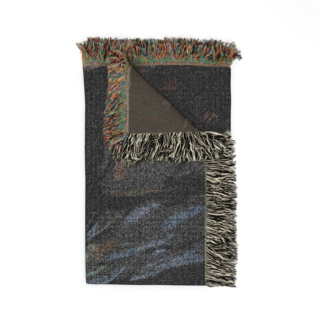 Gothic Cavern Woven Blanket — Dark Fantasy Cave Scene Throw