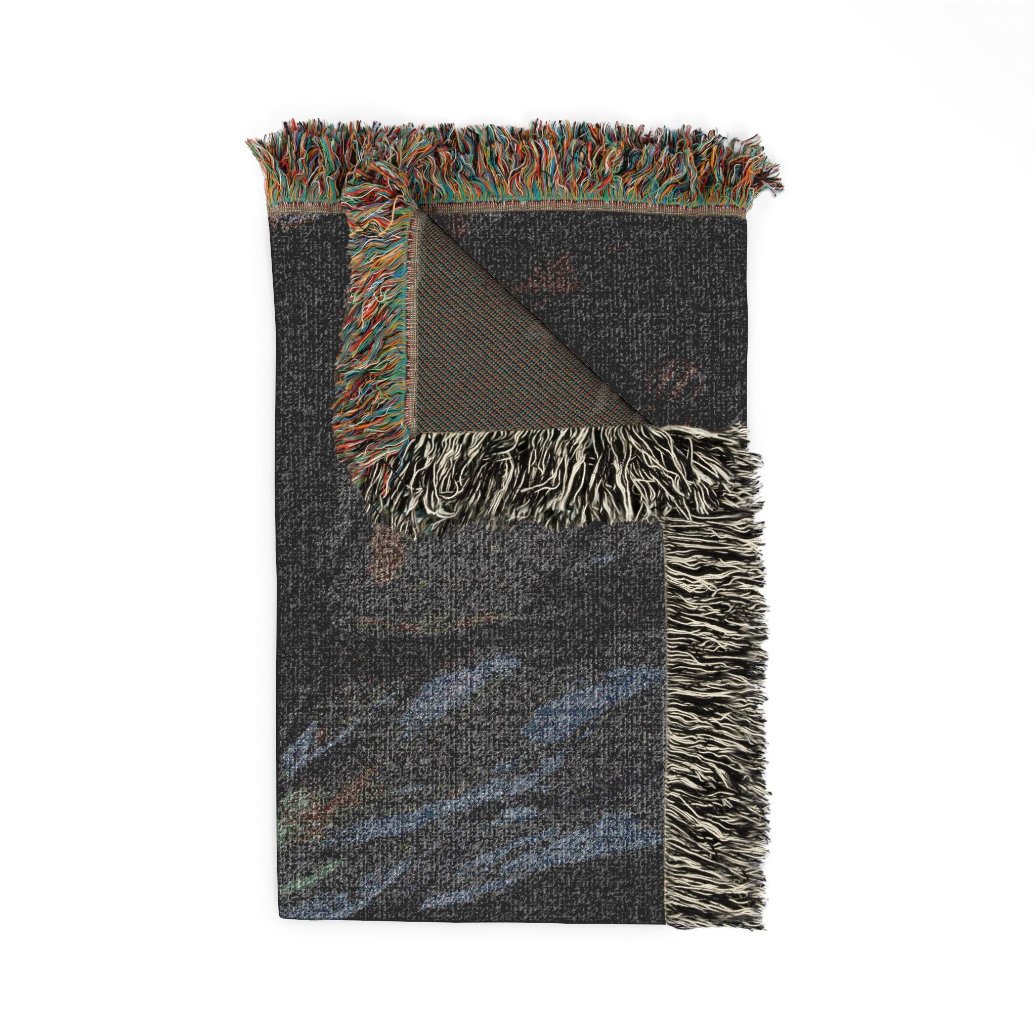 Gothic Cavern Woven Blanket — Dark Fantasy Cave Scene Throw