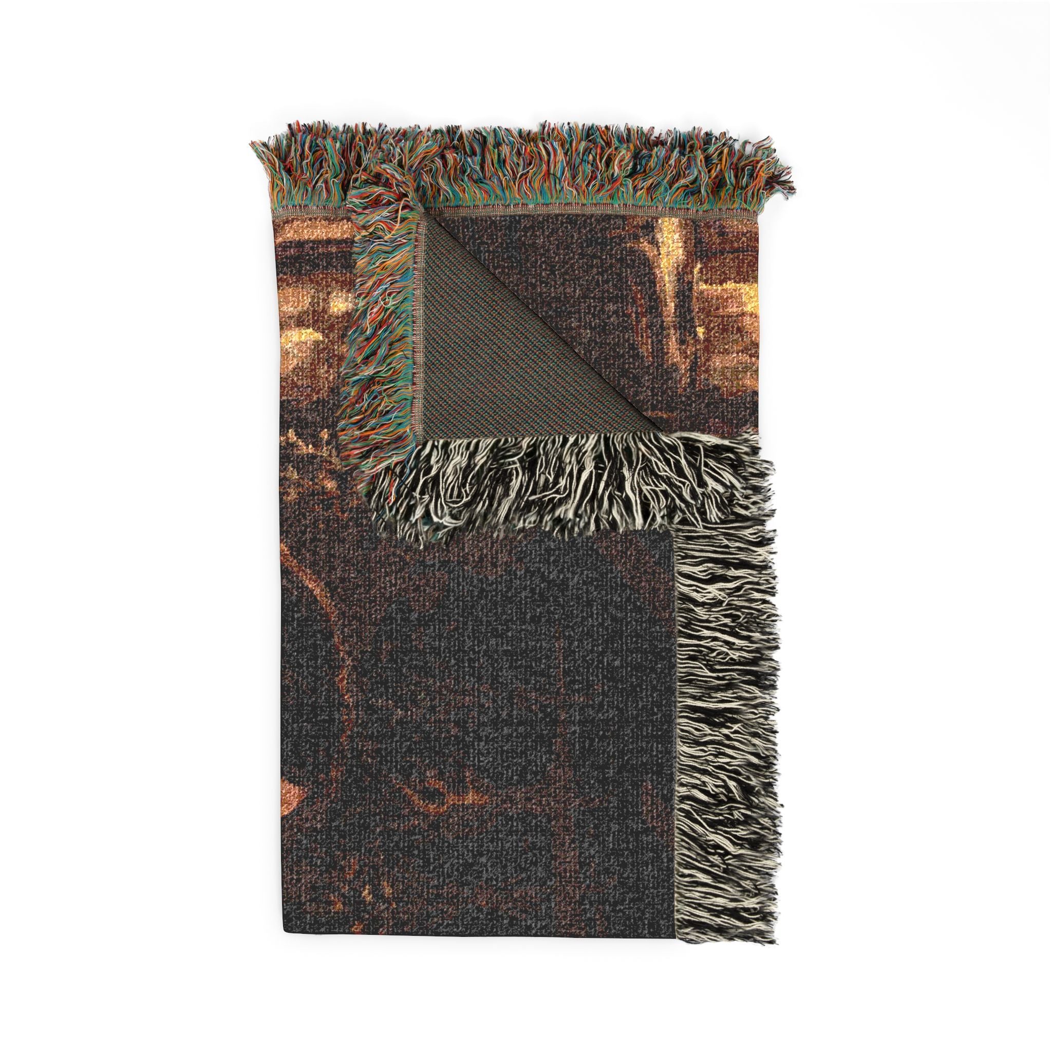 Candlelit Study Woven Blanket — Gothic Occult Reading Throw