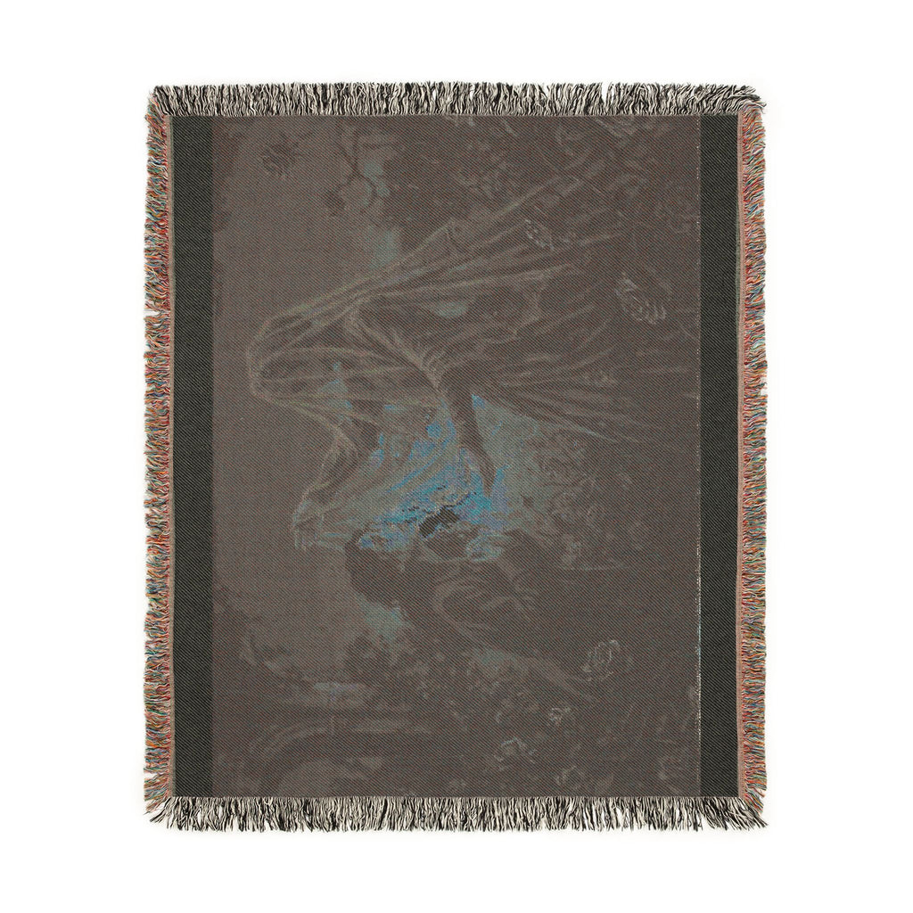 Gothic Lantern Ghost Woven Blanket