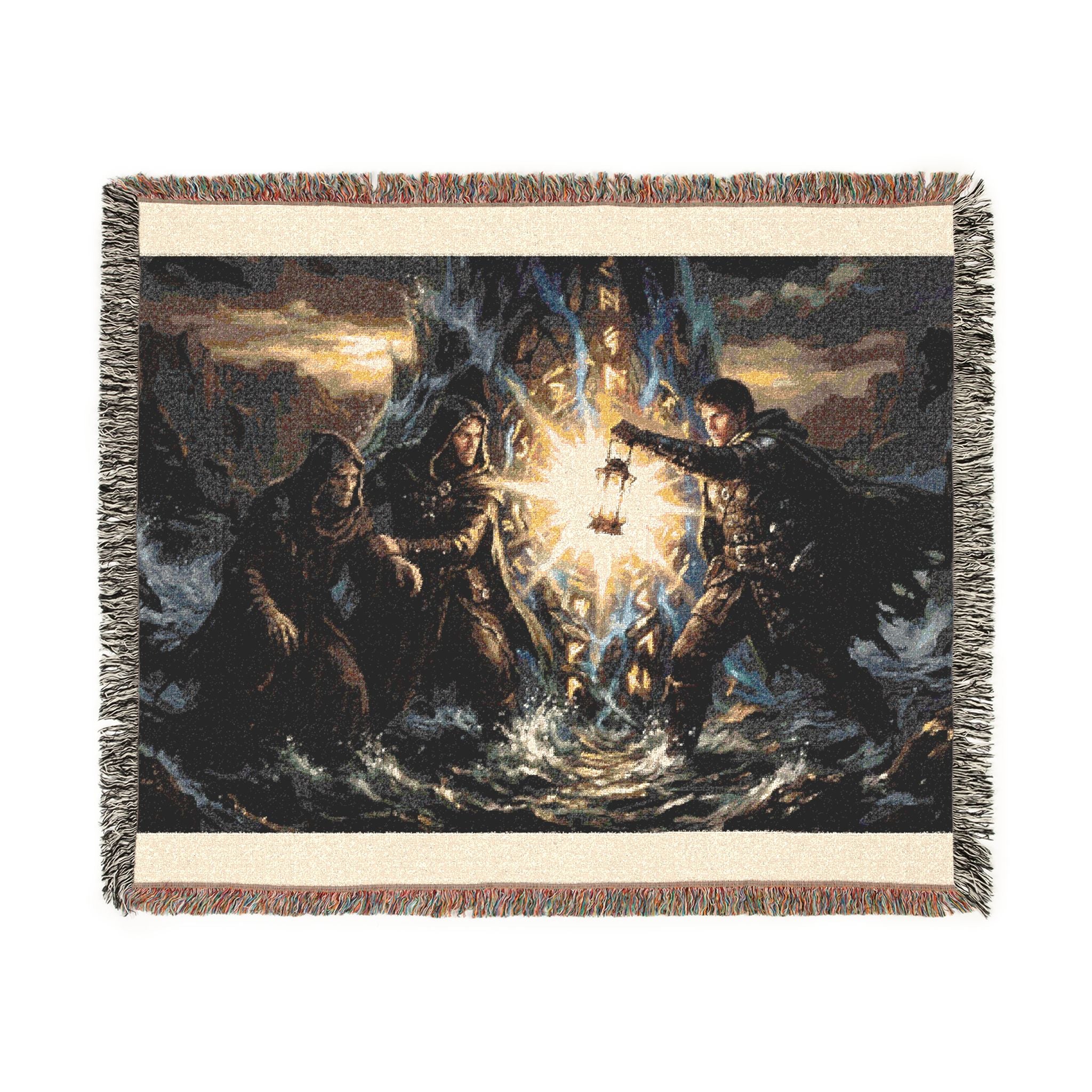 Woven Blanket — Angelic Sword & Light Tapestry Throw