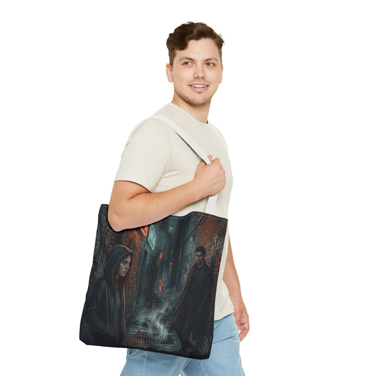The Hunters Alley Tote Bag - Neon Noir Dark Romance Book Bag