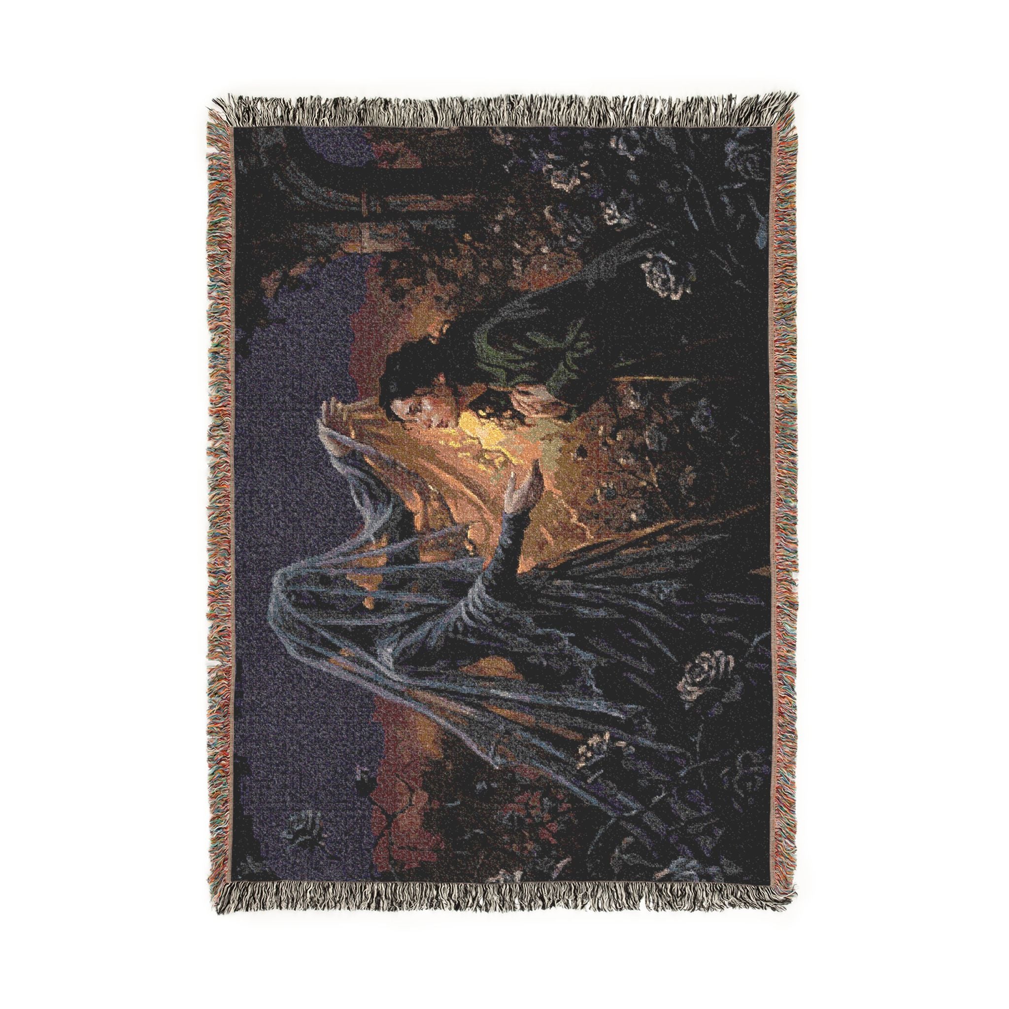Gothic Lantern Ghost Woven Blanket