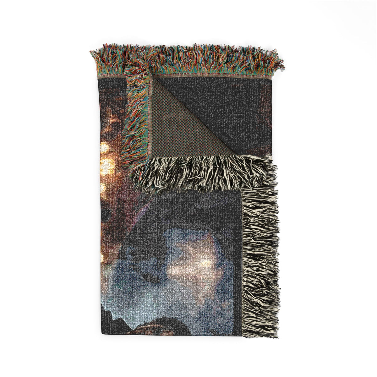 Demon in the Crowd Woven Blanket