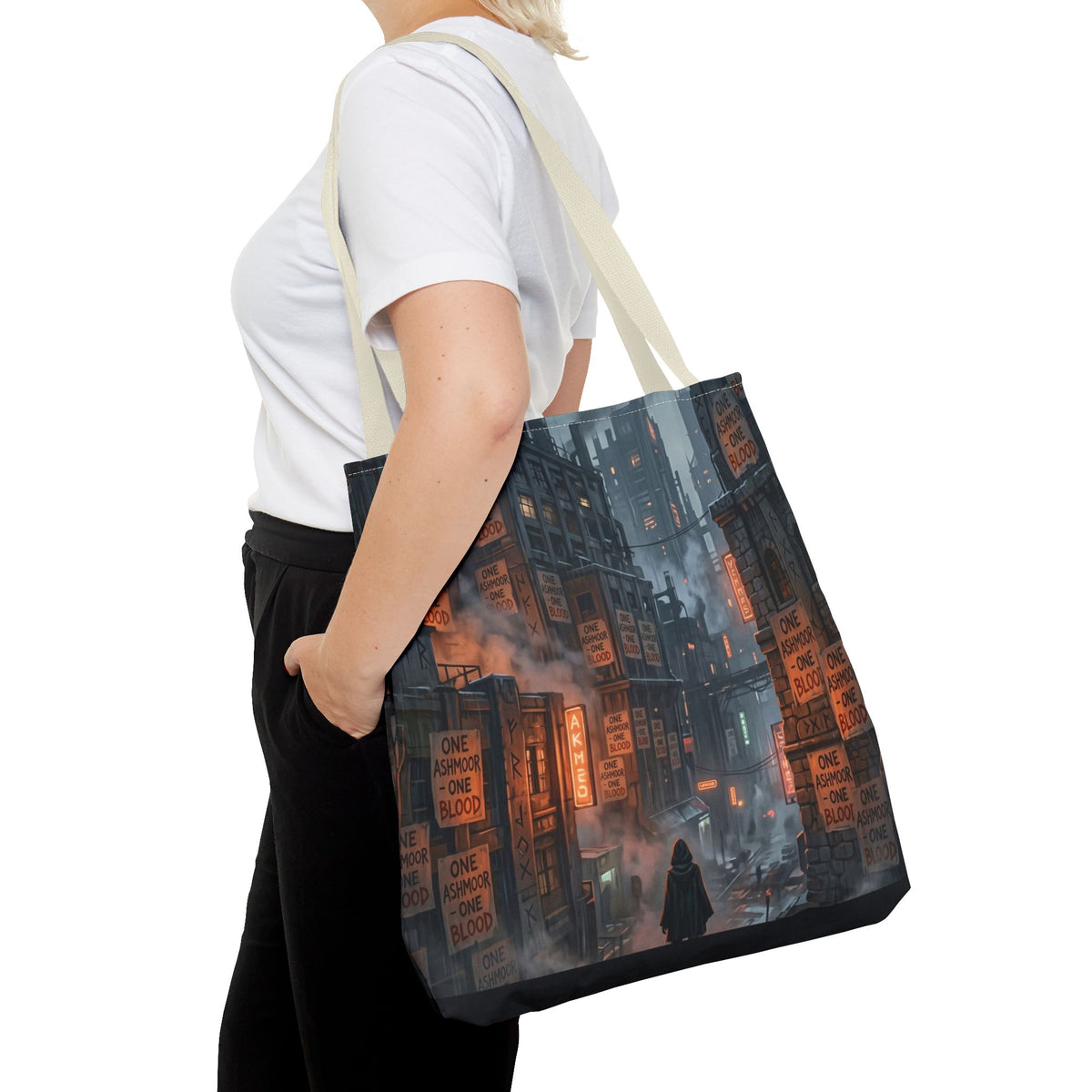 One Ashmoor One Blood Tote Bag - Dark Fantasy City Book Bag
