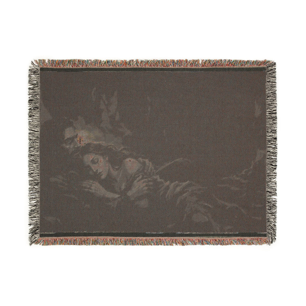 Moonlit Embrace Woven Blanket — Gothic Lovers Frostbound Night Throw